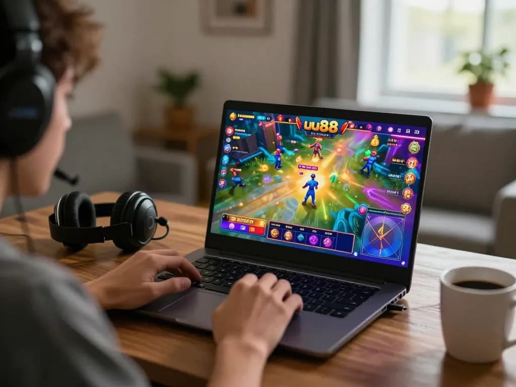 Engaging gameplay on uu88 casino app, showcasing a player immersed in online gambling.