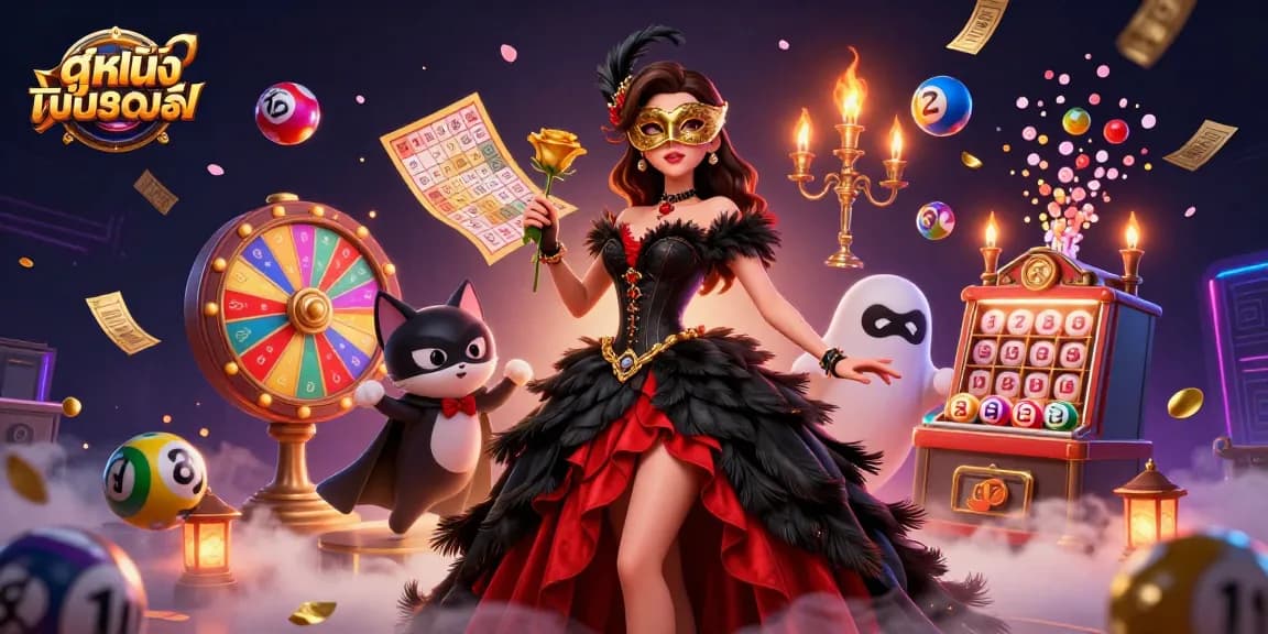 Spin the thrilling win with ดูหนังออนไลน์ฟรี showcasing vibrant lottery elements in a dynamic scene.