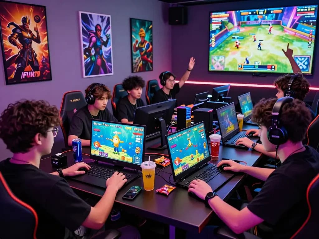 Players experiencing the excitement of fun79.vip with vibrant gaming graphics and competitive atmosphere.