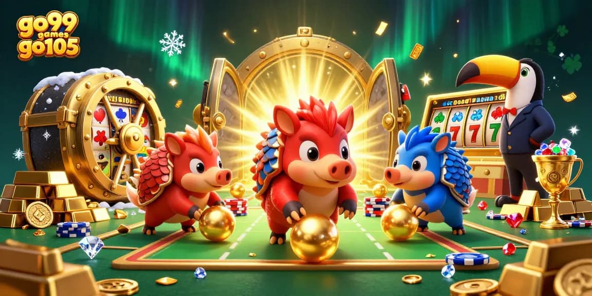Engage with go99 games go105 as rival pangolins roll through a treasure-rich casino scene.