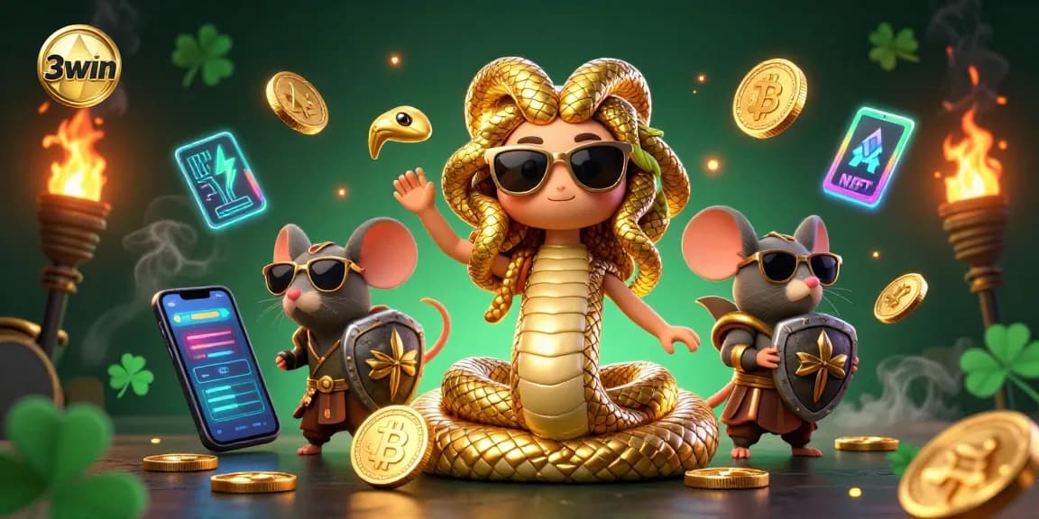 Experience exciting gameplay with 3win's unique characters in a lively casino atmosphere.