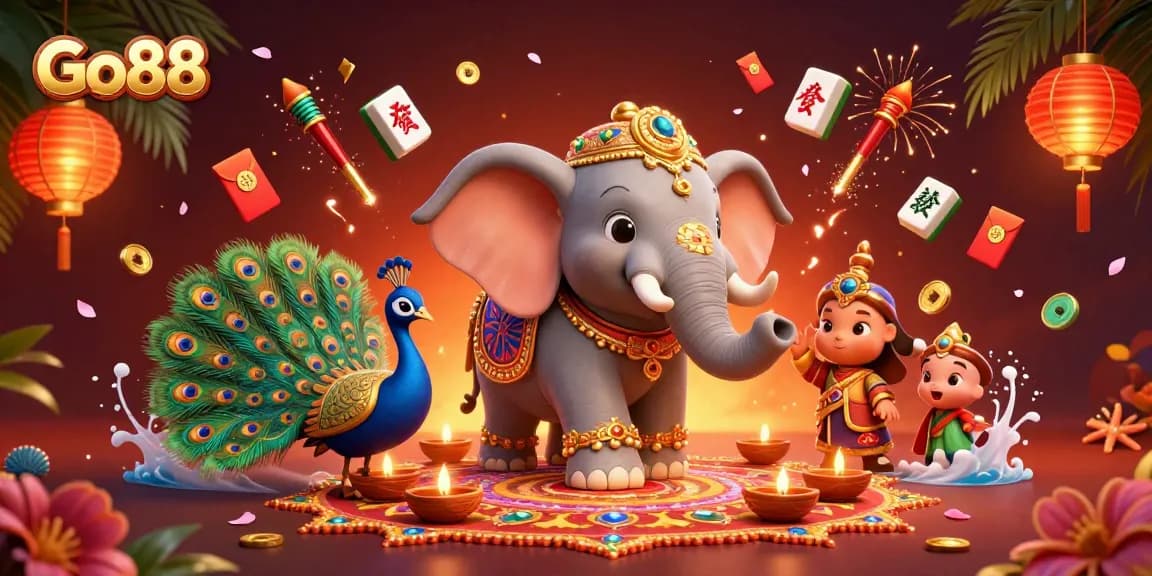 Experience exciting gameplay at Go88 with vibrant scenes of casino adventures and rich rewards.