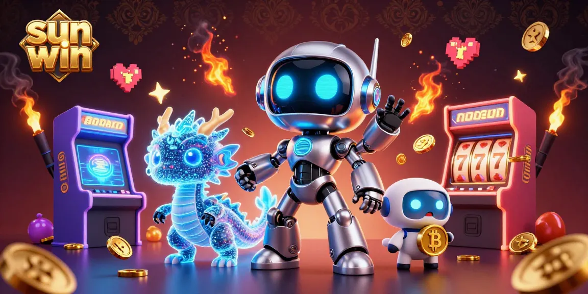 Experience the thrill of sun win with dynamic casino elements and vibrant gaming mascots.