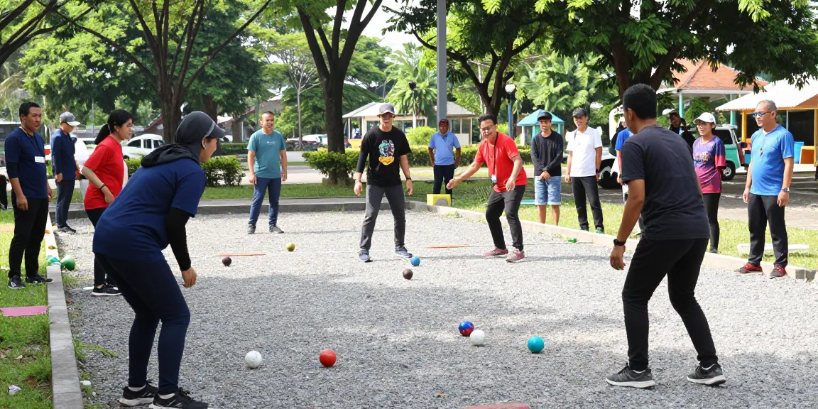 FOPI Kota Manado community engaging in a vibrant petanque game.