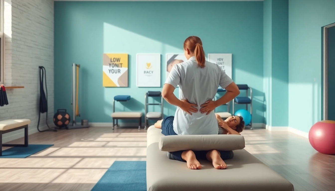 Learn effective back pain solutions from a professional therapist in a serene clinic environment.
