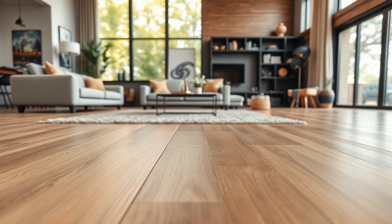 Admire the beauty of vinyl plank flooring in a modern living room with natural light.