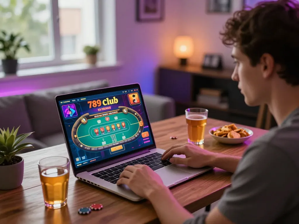 Experience exciting gameplay at 789 Club with vibrant visuals on the laptop