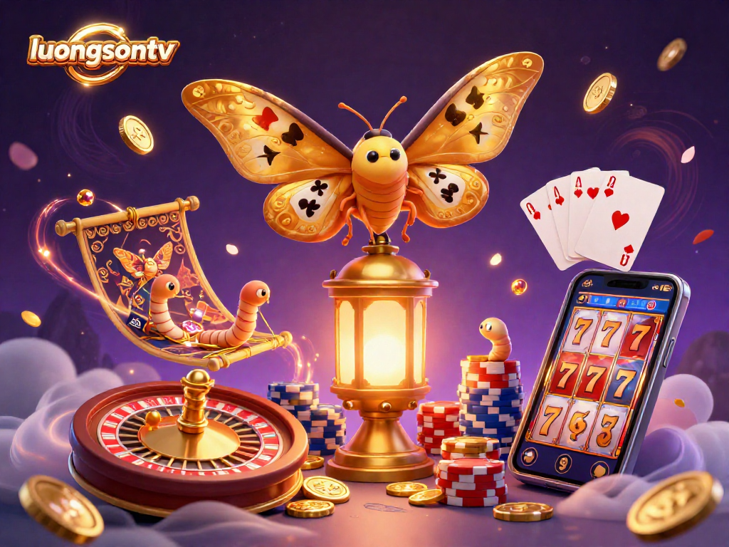 Experience the excitement of luongsontv with vibrant casino elements in this dynamic illustration.