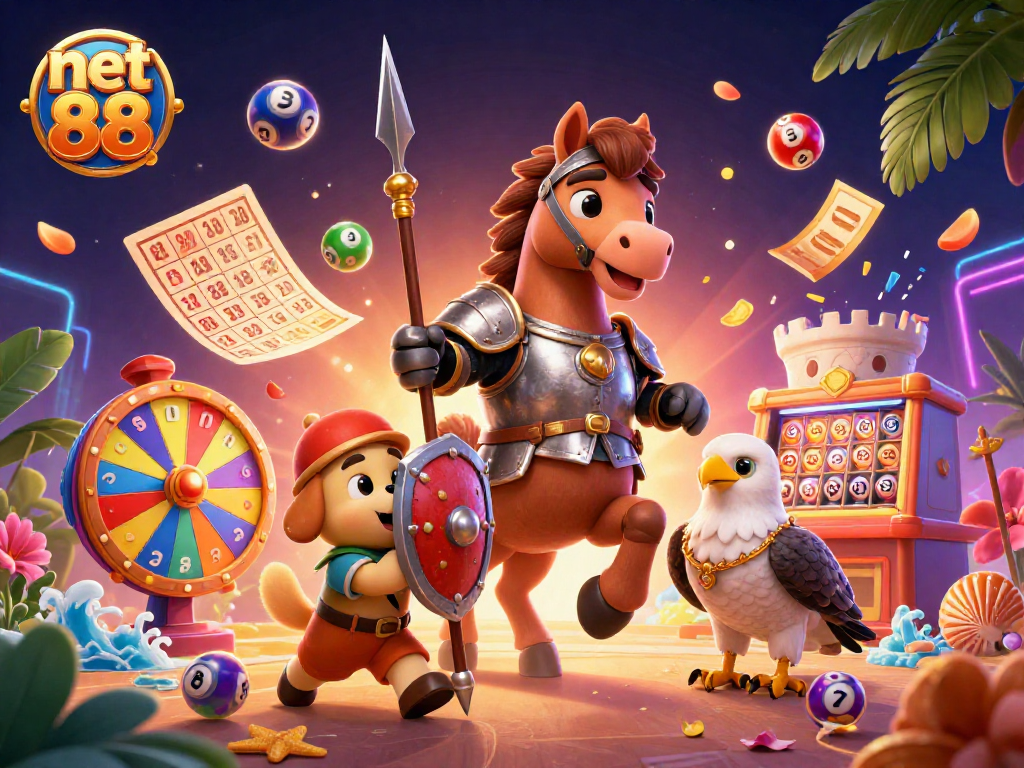 Engage in excitement with net 88's vibrant lottery scene full of dynamic game elements.