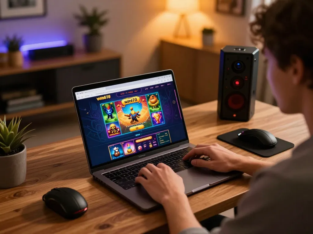 Engaging in strategic gameplay on win678 online casino platform, showcasing player interaction with colorful games.