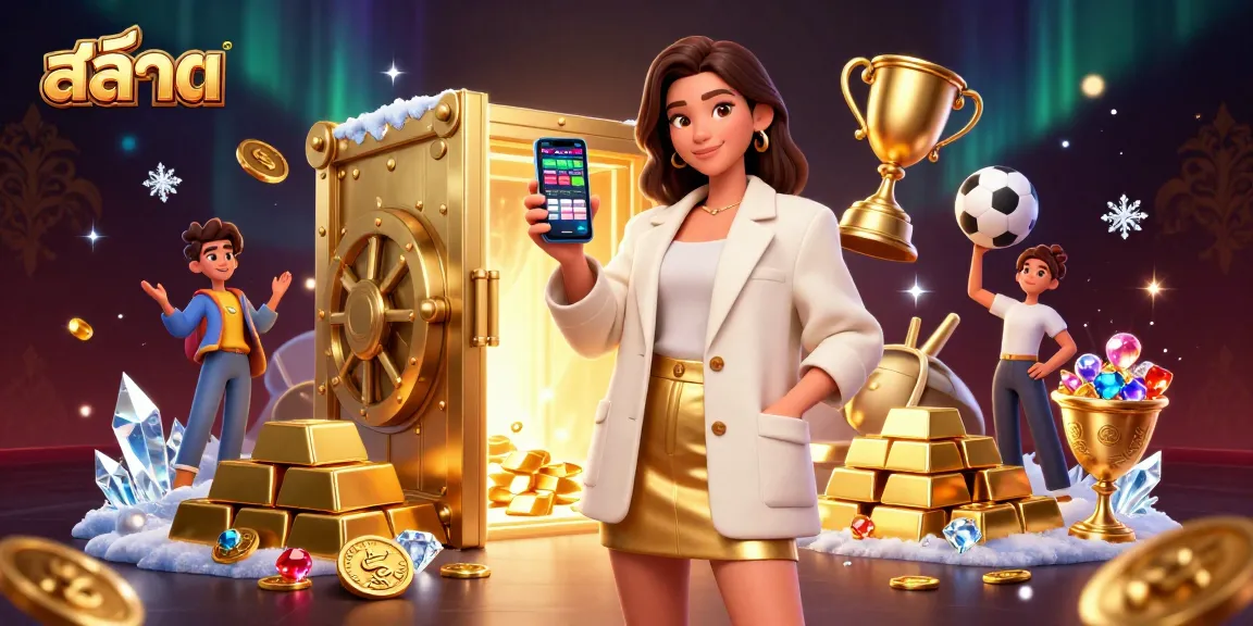 Engage with สล็อต and the thrill of winning in a bustling casino atmosphere with golden treasures.
