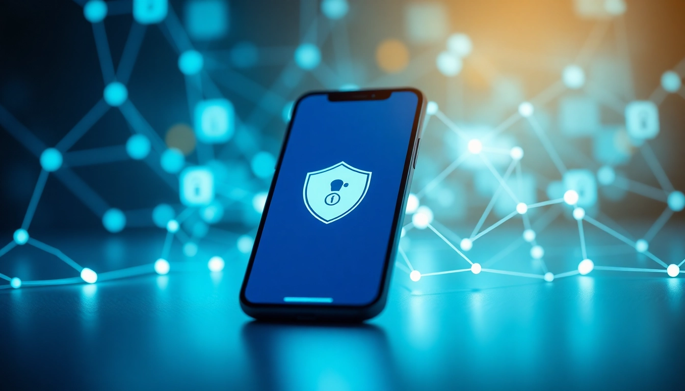 智能手机上的快连下载 VPN 应用界面，强调用户友好设计和安全特性。