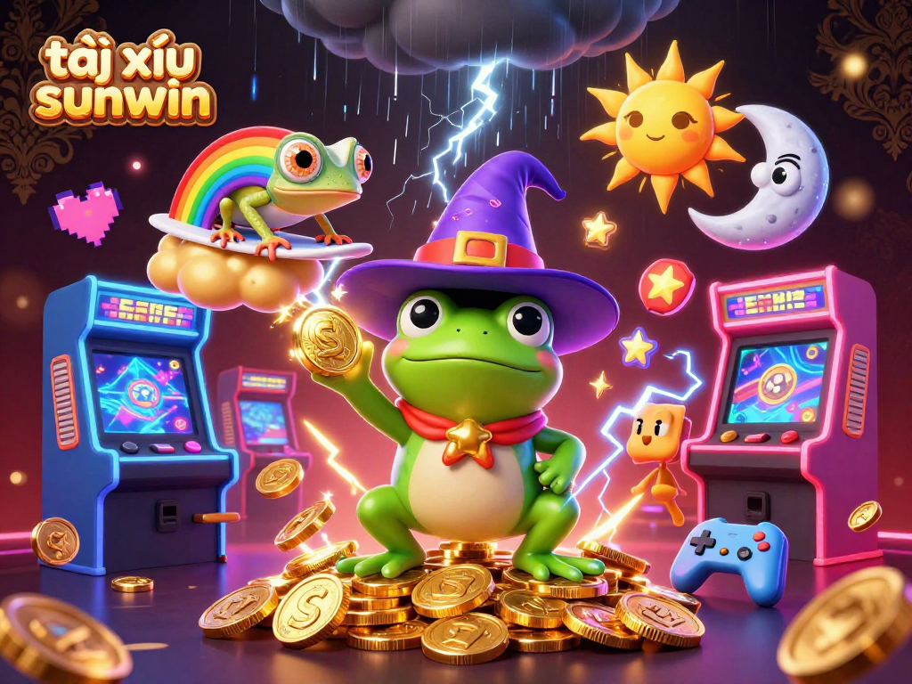 Engage in exciting tài xỉu sunwin action amidst a vibrant 3D casino scene.