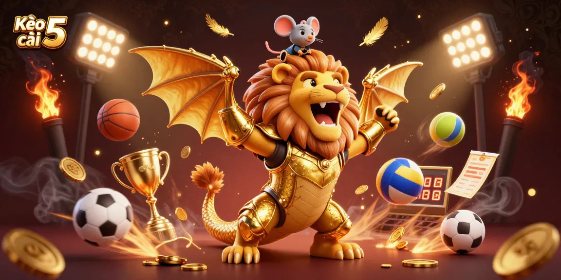 Place bets on Kèo nhà cái 5 with our illustrated scene of dynamic gaming action.
