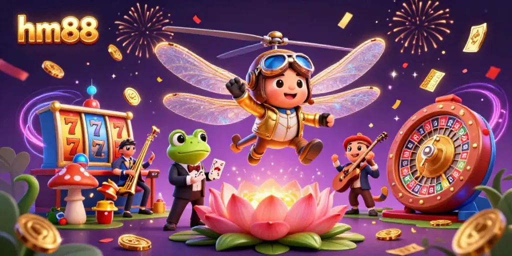 Engage in exciting gameplay with hm88 in this vibrant, fast-paced casino scene featuring dynamic characters and richly detailed elements.