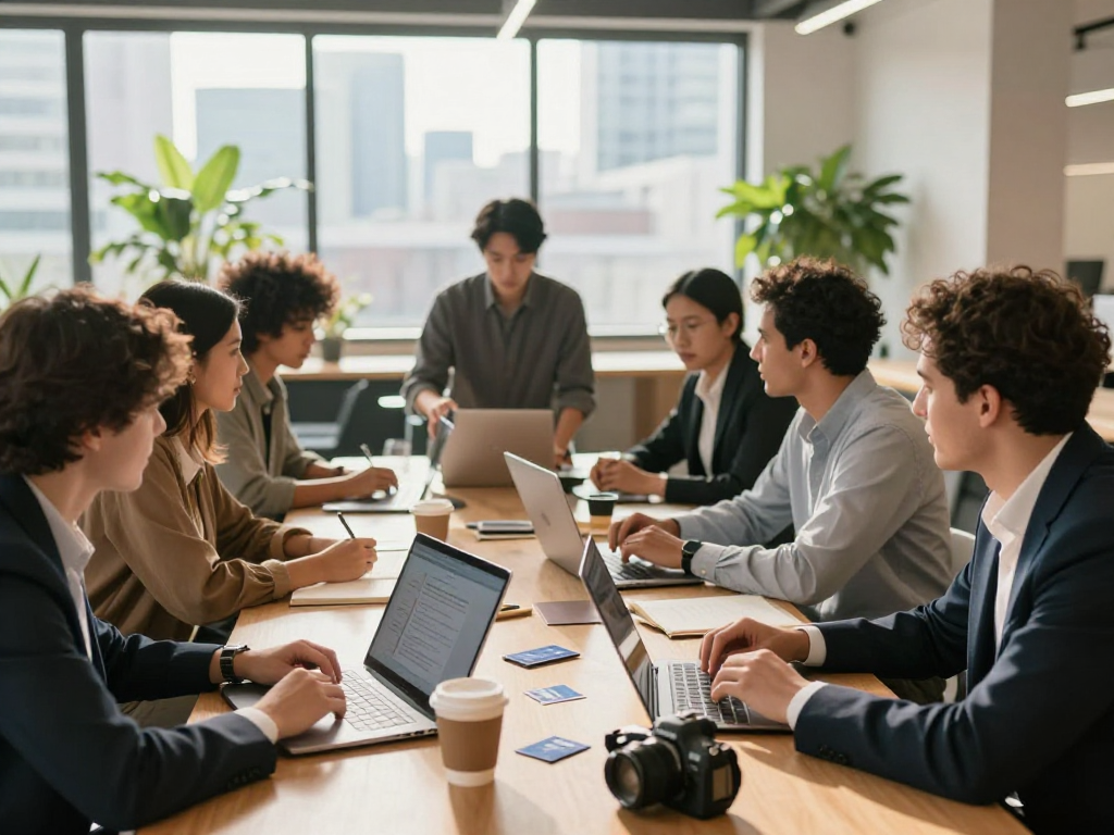 Increase online visibility through professional networking in a vibrant workspace