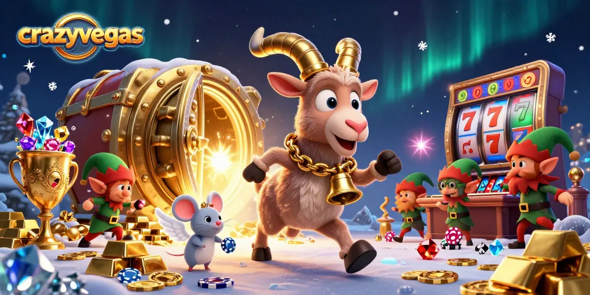 Crazyvegas showcases a lively casino scene with festive characters celebrating and winning big.