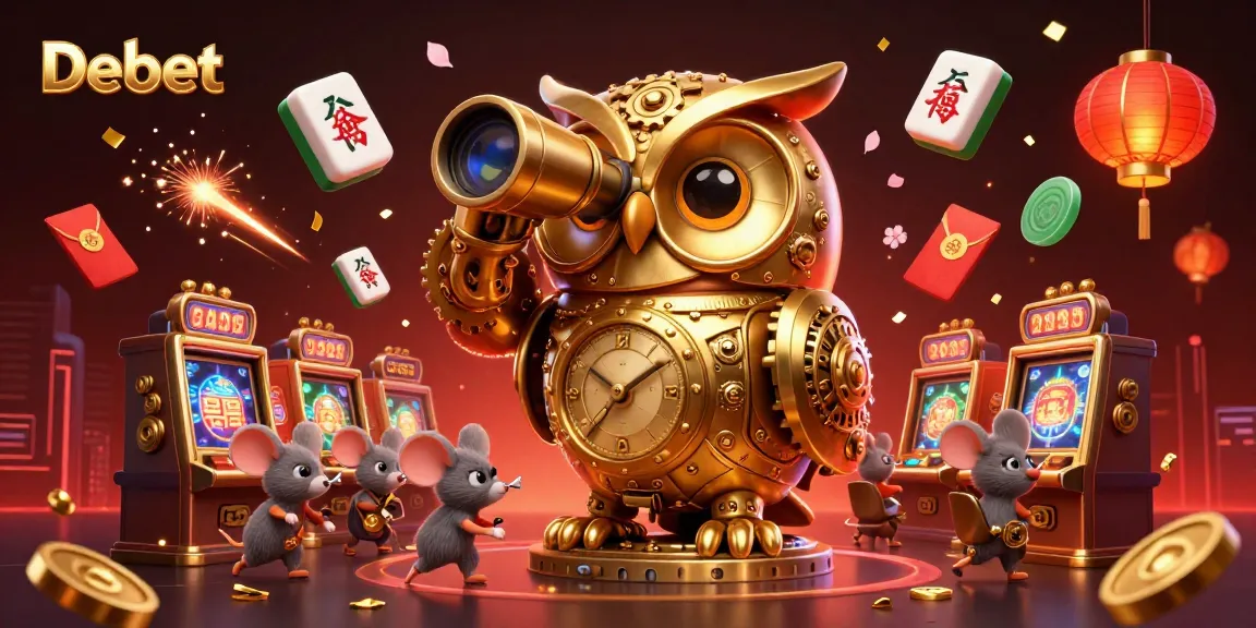 Experience thrilling gameplay at Debet with lively characters and dynamic casino elements in this 3D illustration.