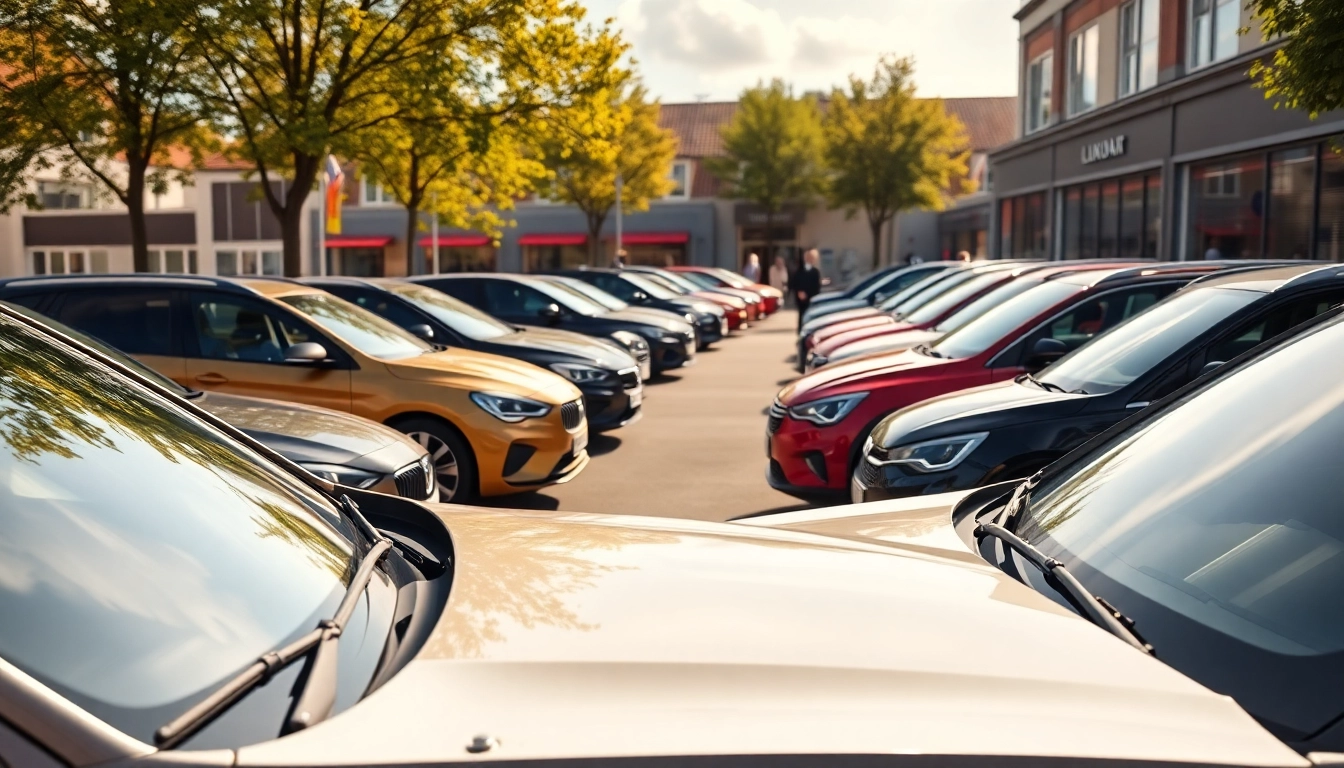 Showcase of vehicles in Egham's vibrant town center highlighting community engagement.