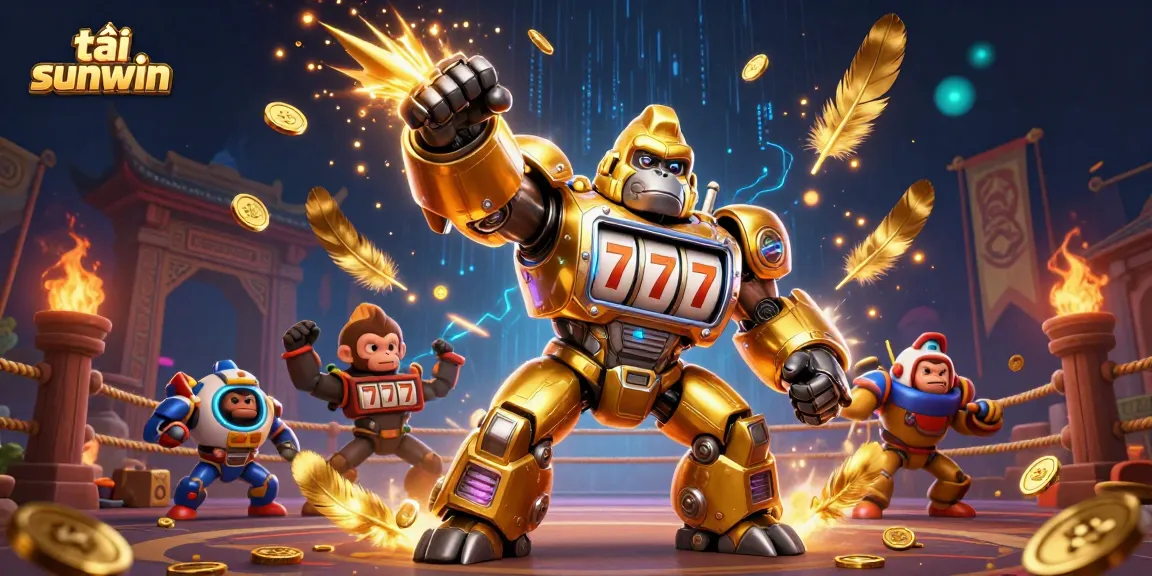 Engage in excitement and download tải sunwin while witnessing a dynamic casino battle scene packed with coins.