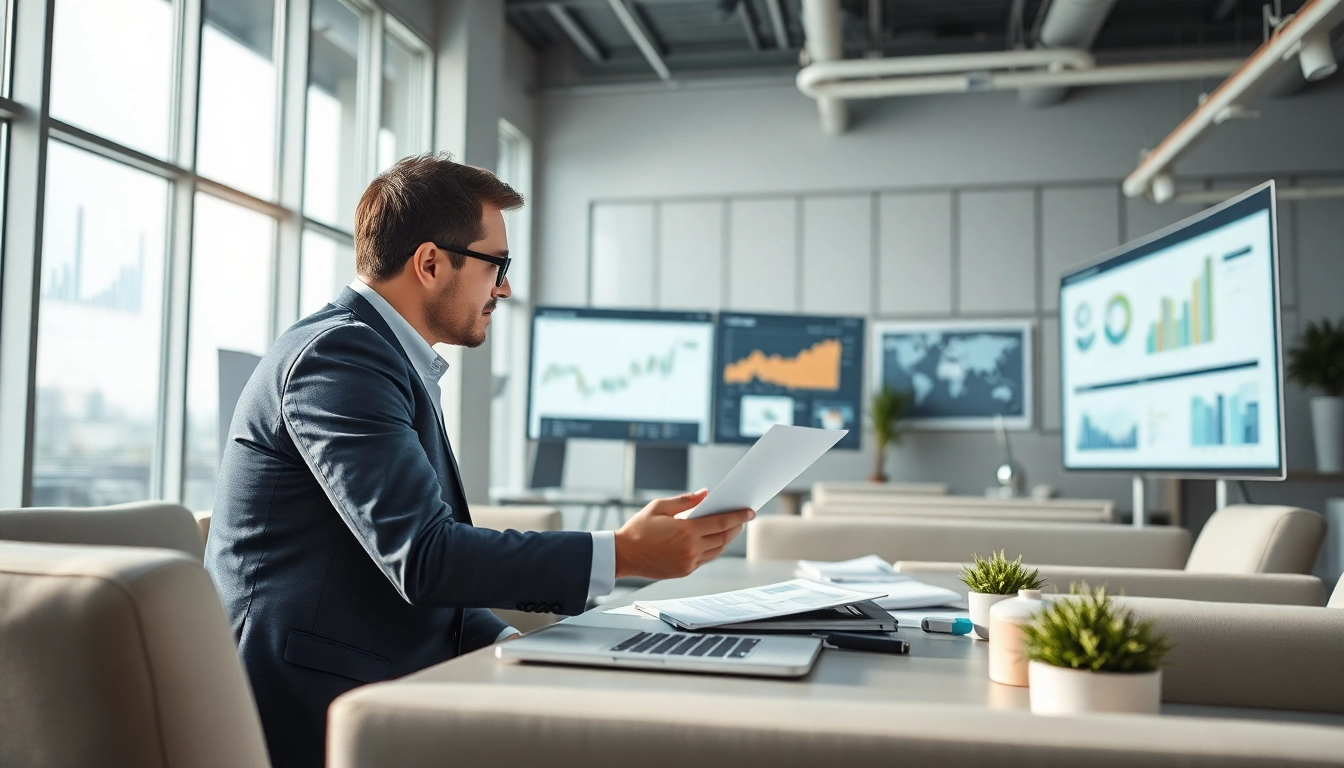 Engaging consultant performing Acquisition Planning analysis in a modern workspace.