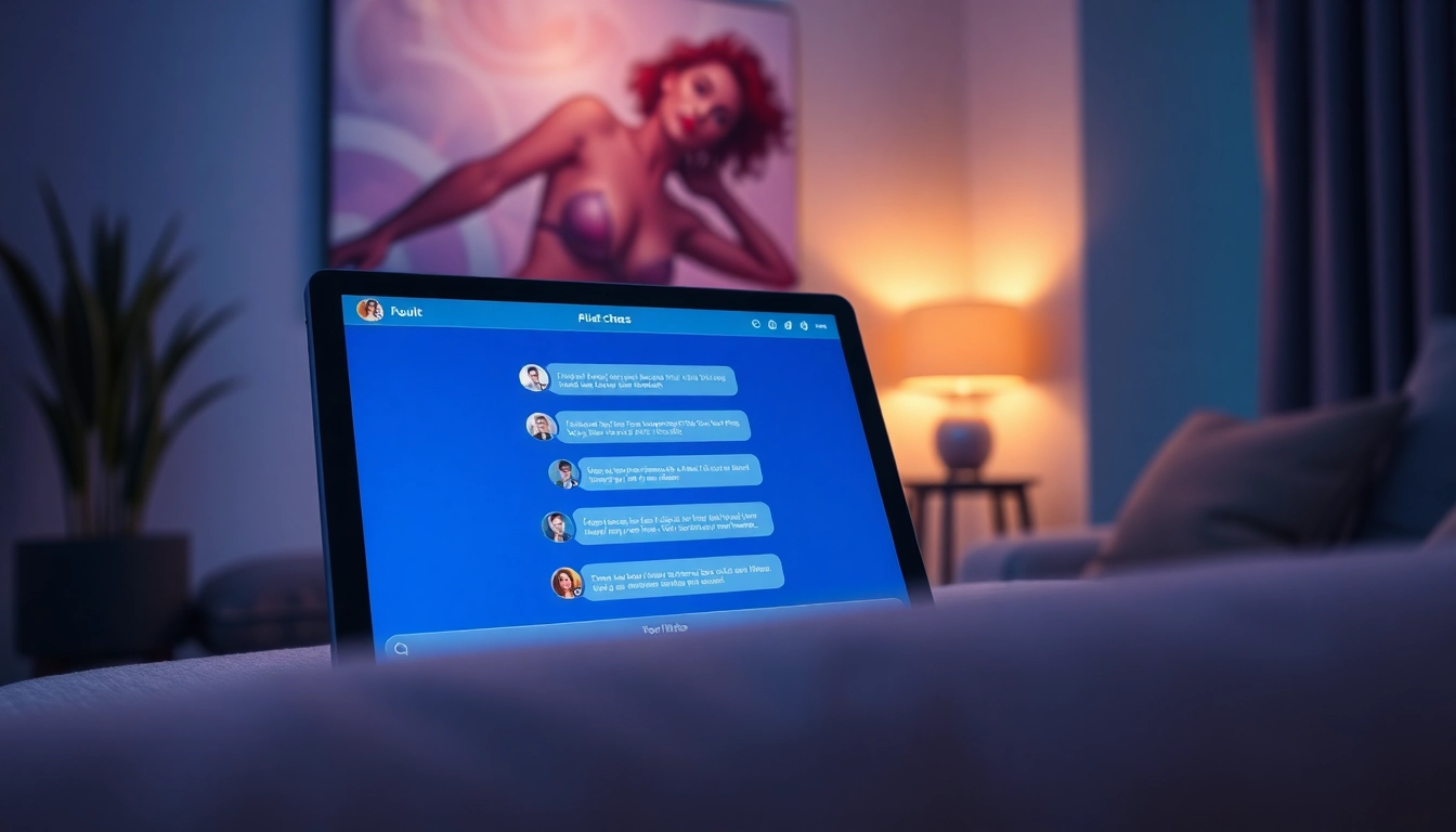 Engaging interface of AI chat porn conversation in a cozy virtual room