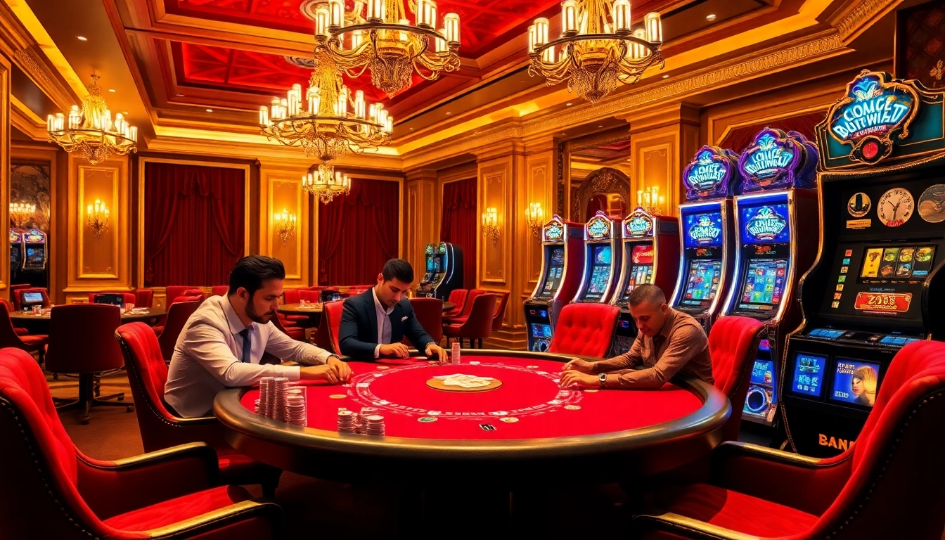 Players intensely strategizing at a poker table in a luxury casino atmosphere using https://zk88.club/.