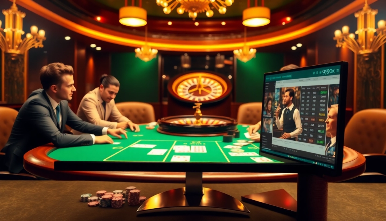 Engaging poker game scene at 99ok online casino with vibrant chips and strategic plays.