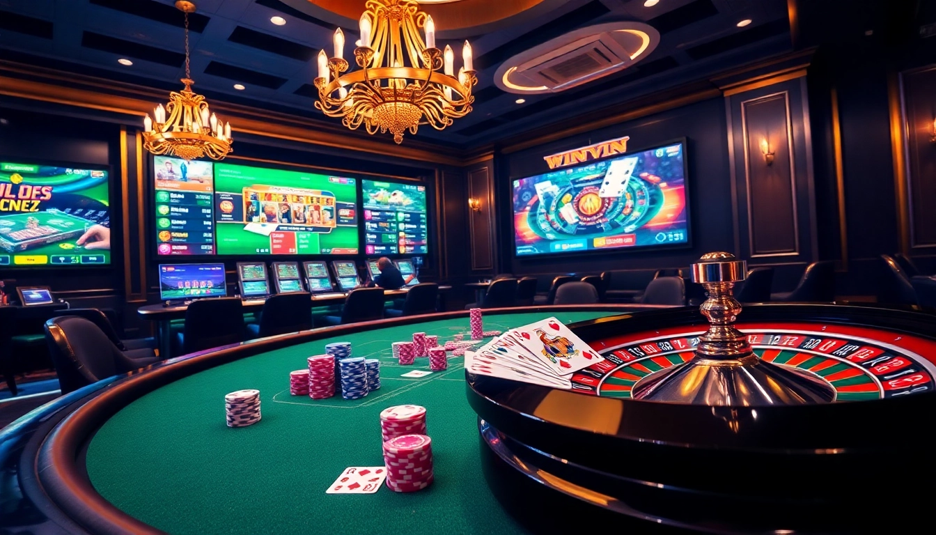 Experience the thrill of winvn's casino action with vibrant poker tables and exciting gameplay.