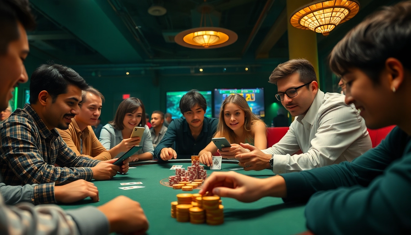 Dynamic online card game setting highlighting players' engagement at topgamebaidoithuong.mx.