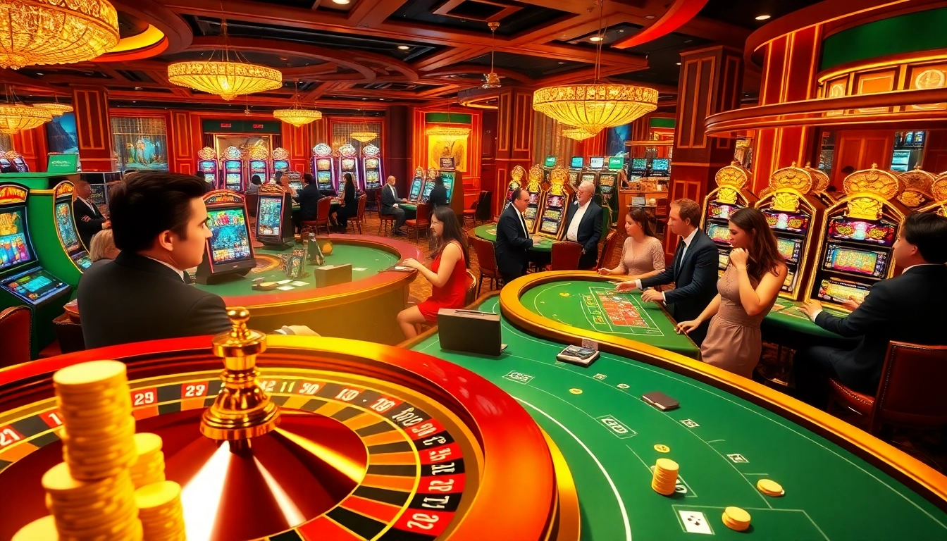 Excited players at a 68VIP casino table, showcasing vibrant gambling atmosphere and luxury.