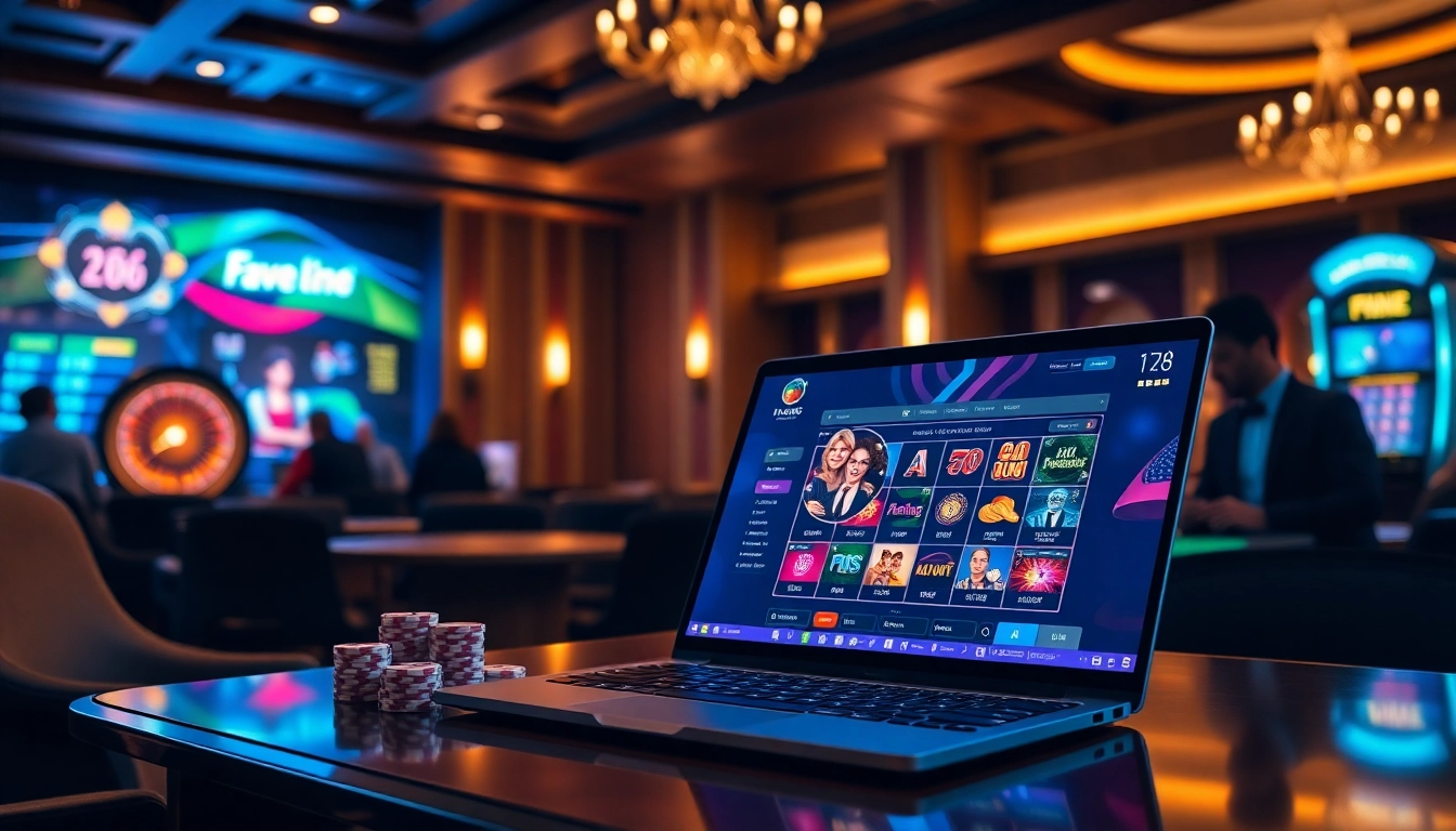 Engaged players strategizing on F168's online gambling interface in a luxurious casino setting.