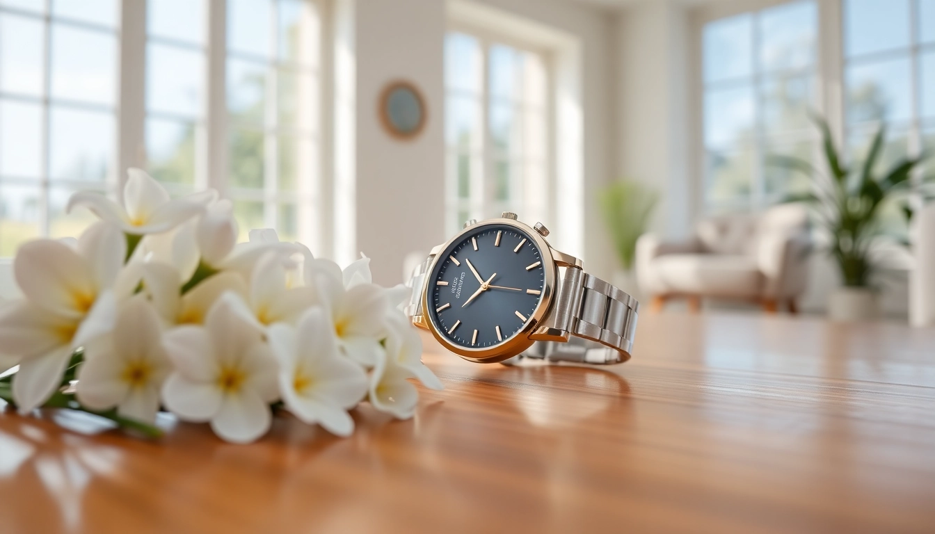 Admire the elegant Ladies Classic Smart Watch featuring a sleek design and delicate watch face.