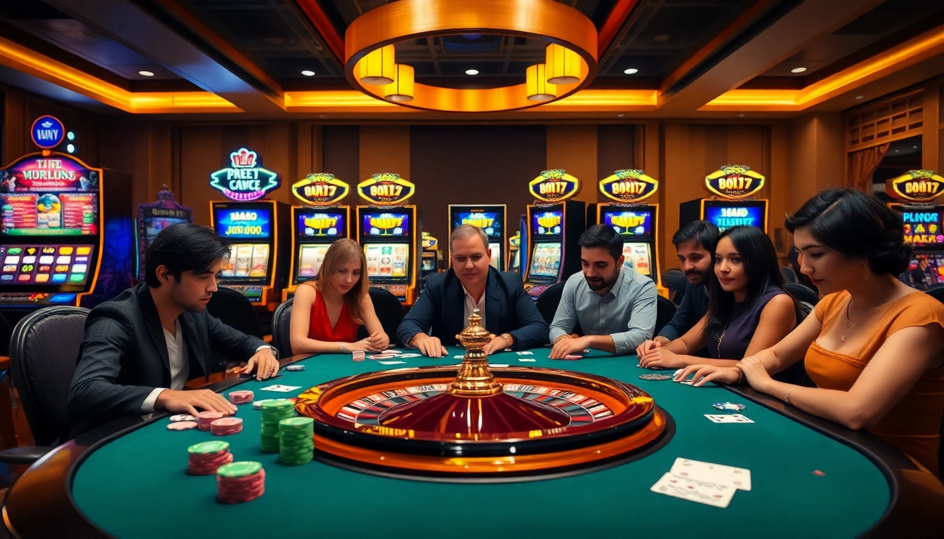 Experience the thrill of gaming at https://good88k.co/ with an engaging casino scene, showcasing vibrant poker action.