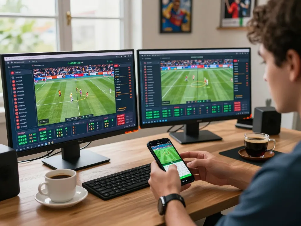 Placing bets through SHBET COM app in a cozy home setting